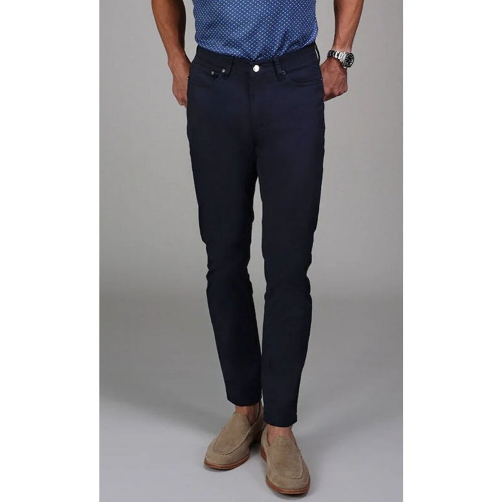 Collars & Co CEO Chino Five Pocket Cotton Pants Men's Size 32/34 in Navy NWT!